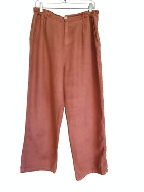 Indi & Cold Terracotta 100% Linen Crop Pants EU 44 / US XL